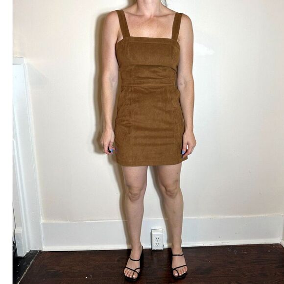 Abercrombie and Fitch Faux Suede Brown Dress Size Small - Picture 3 of 5